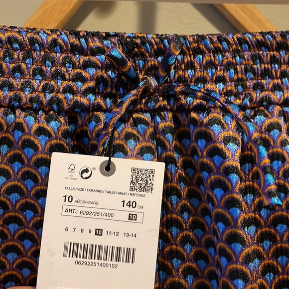 Zara Girls Printed Wide Leg Pants - Picture 5 of 8